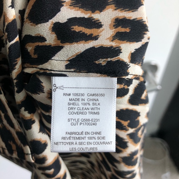 Equipment Slim Signature Silk Shirt In Natural Leopard Size S NWT - Picture 6 of 6